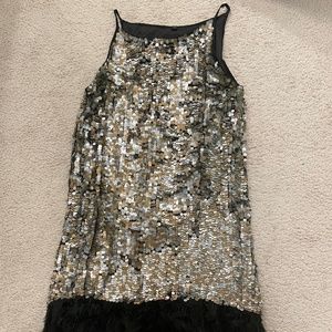 Beautiful cocktail dress with feathers